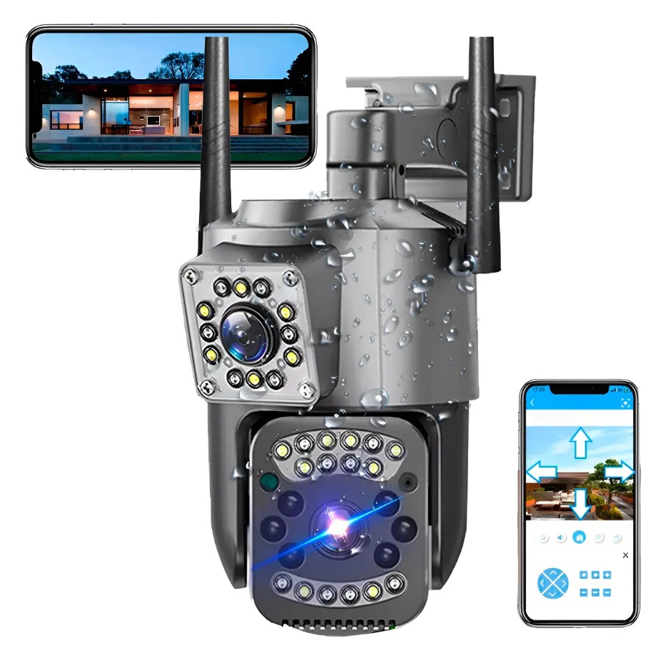 camara doble lente con alarma